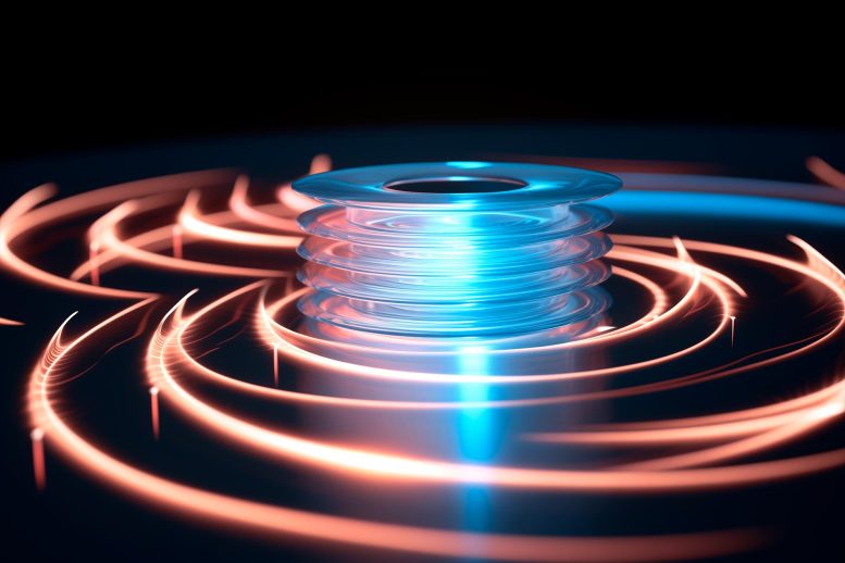 Superconductor Magnetic Waves Art Concept